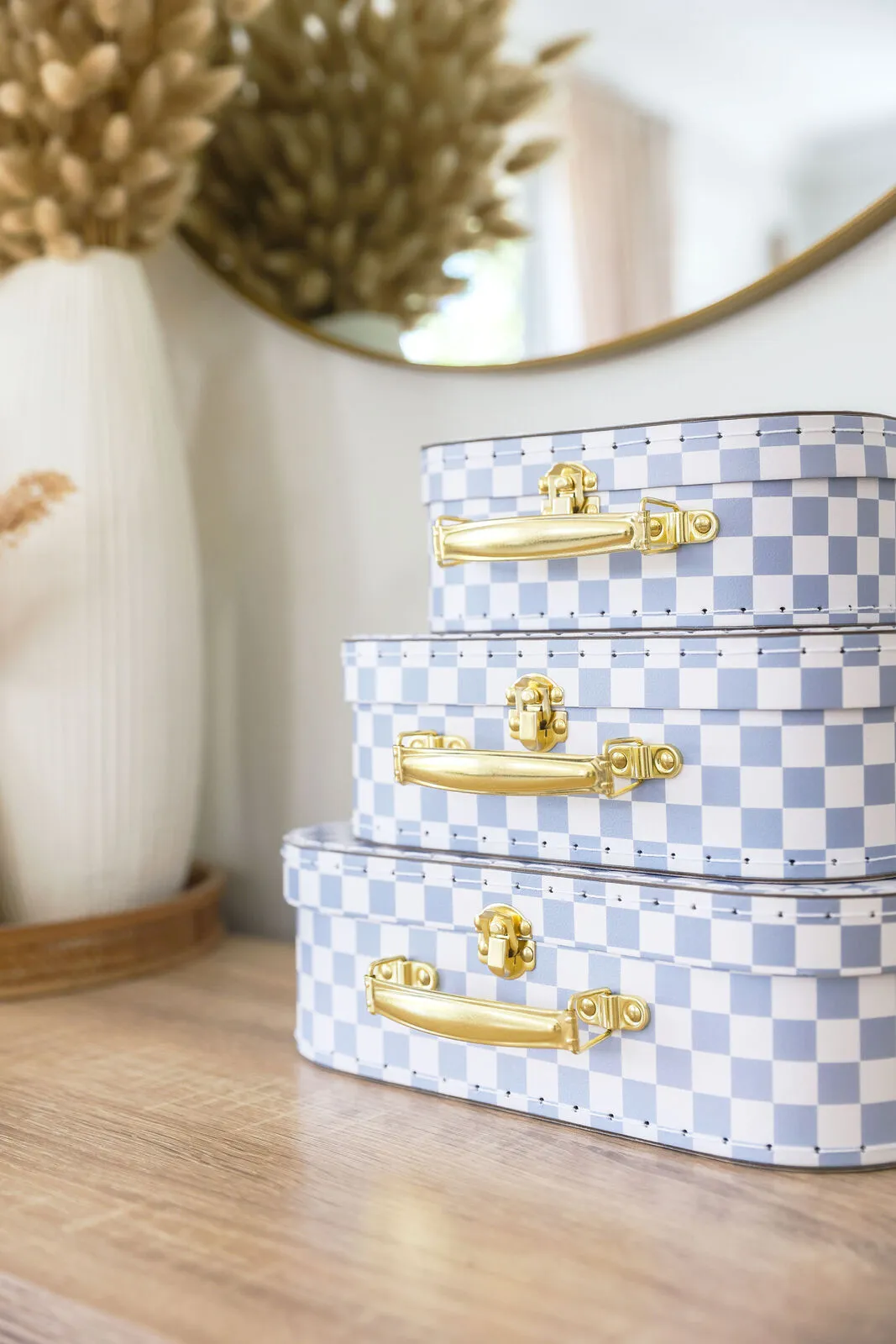 Alimrose Carry Case Set | Blue Gingham Check