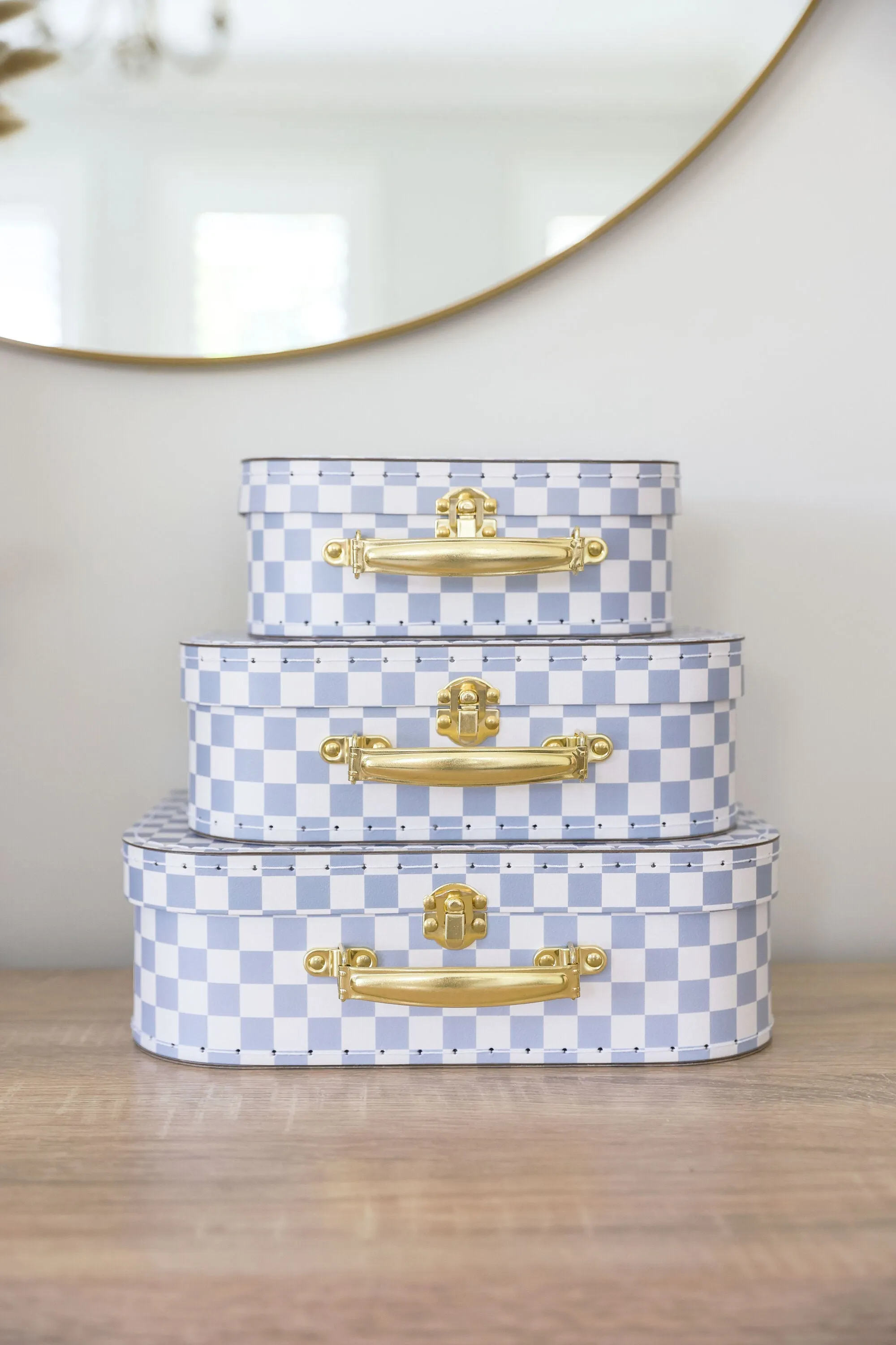 Alimrose Carry Case Set | Blue Gingham Check
