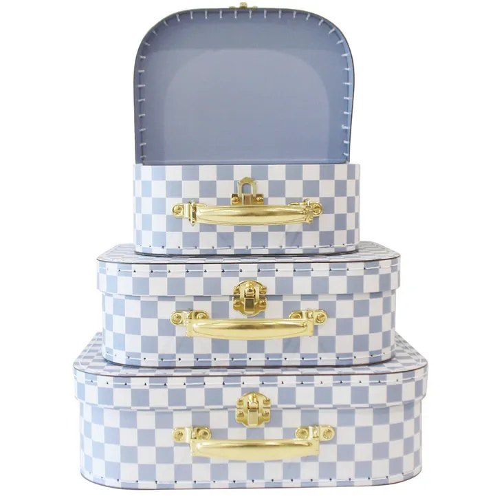 Alimrose Carry Case Set | Blue Gingham Check