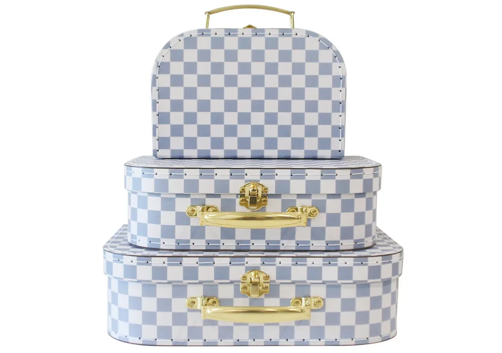 Alimrose Carry Case Set | Blue Gingham Check