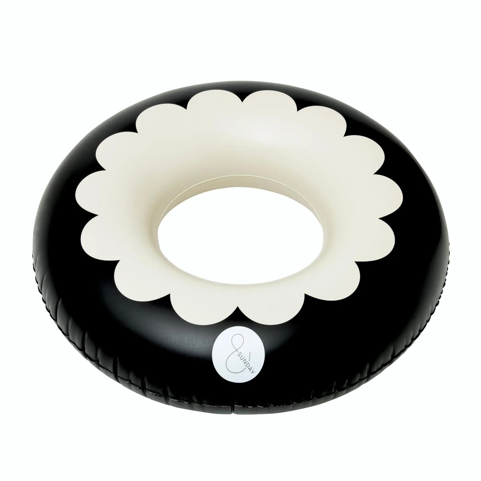 &Sunday Oversized Pool Tube - SCALLOP Black