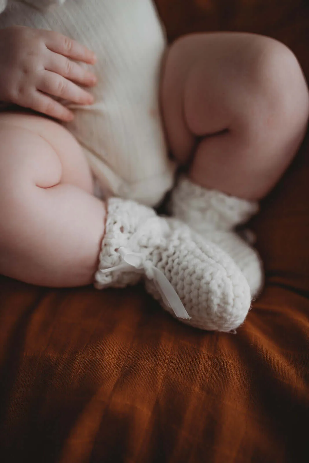 Baby Bonnet   Booties Set - Ivory Merino Wool