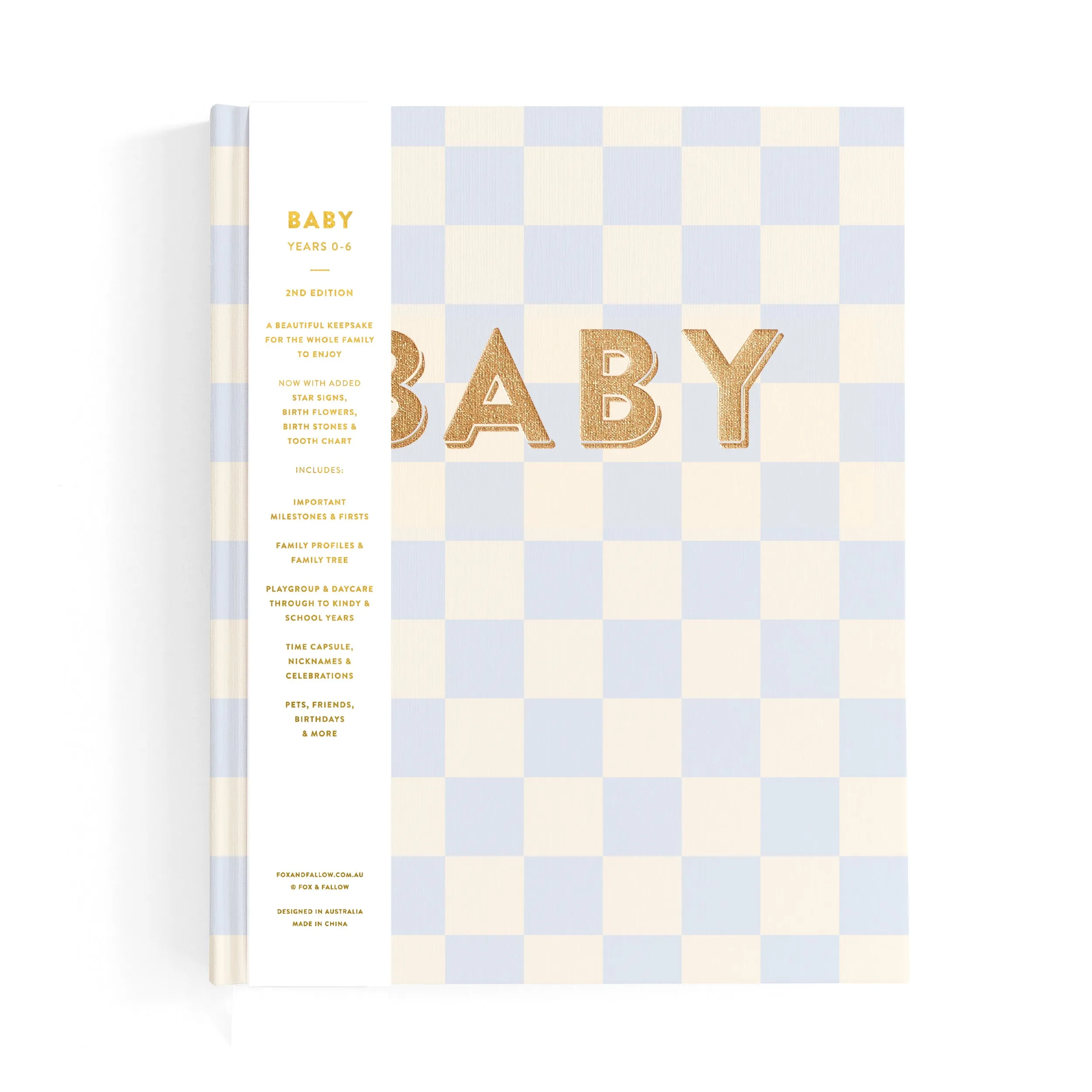 Baby Book BLUE CHECK