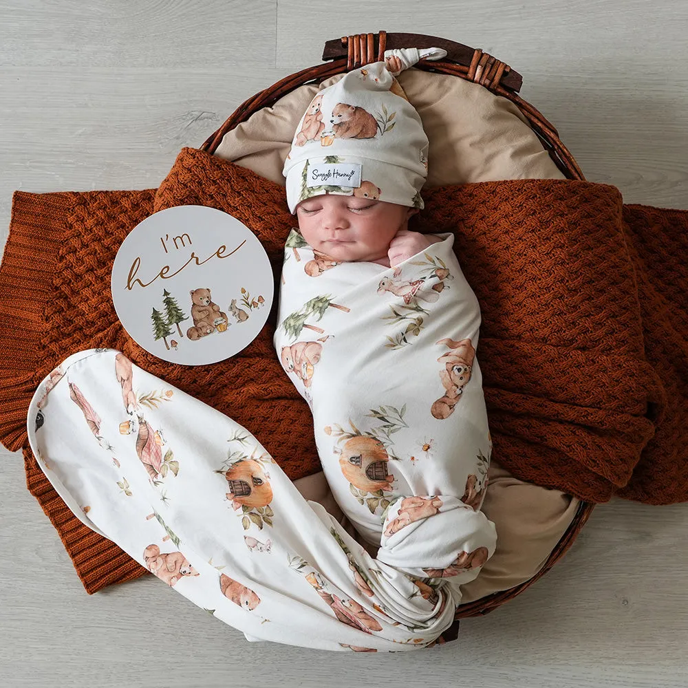 Baby Jersey Wrap   Beanie Set | Bears