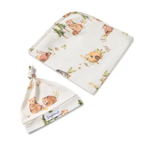 Baby Jersey Wrap   Beanie Set | Bears