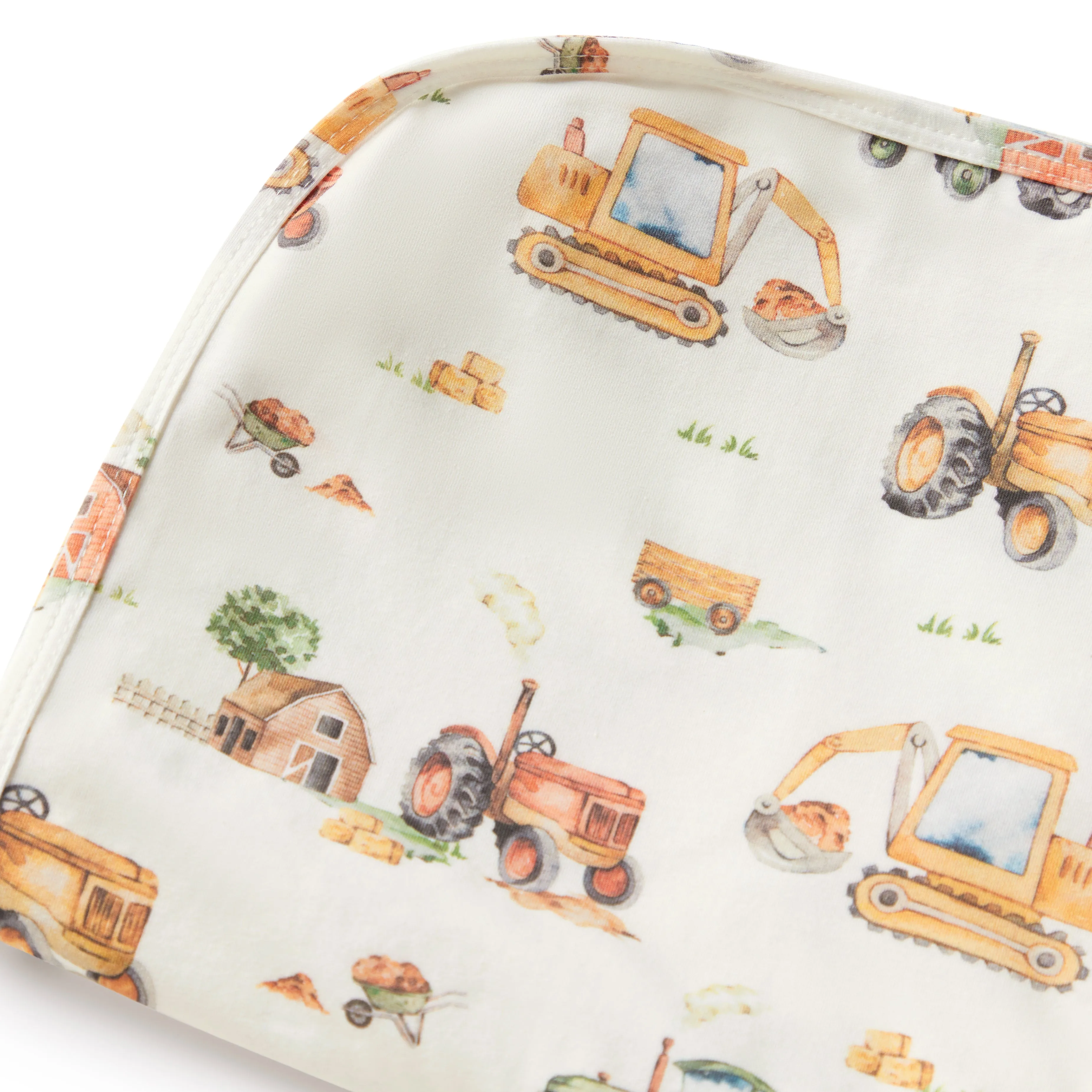 Baby Jersey Wrap   Beanie Set | Diggers & Tractors