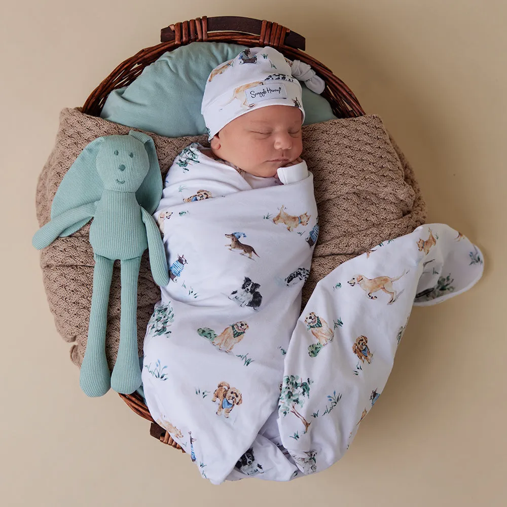 Baby Jersey Wrap   Beanie Set | Dog Park