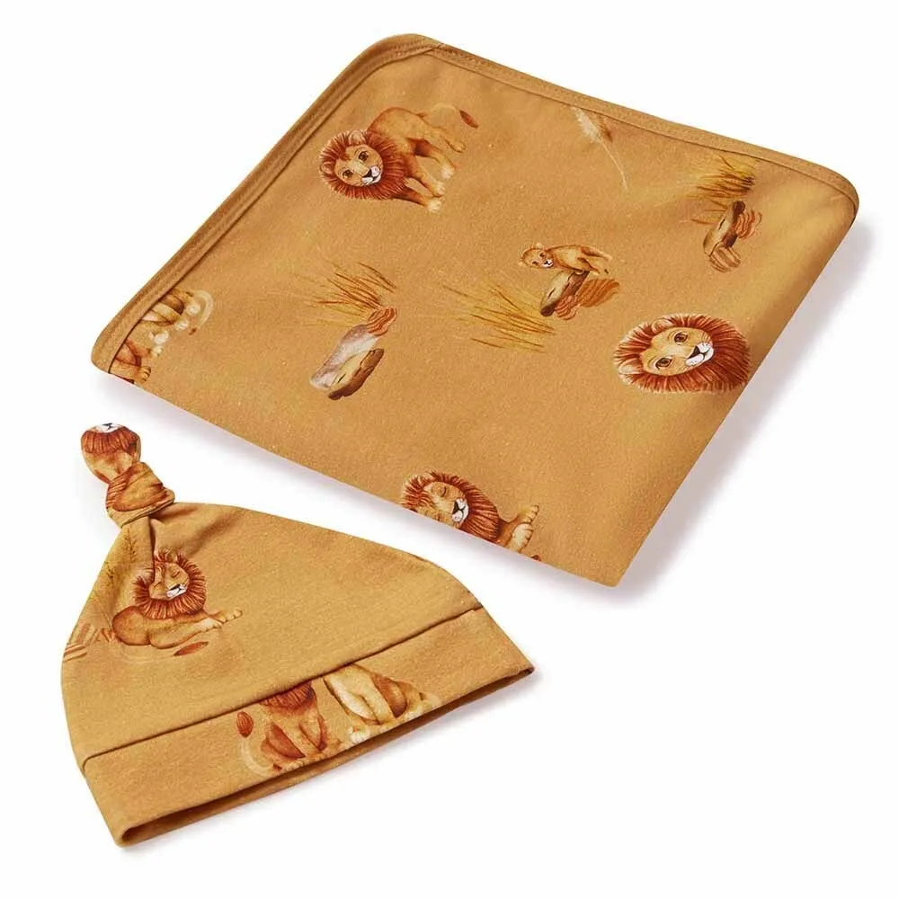 Baby Jersey Wrap   Beanie Set | Roar