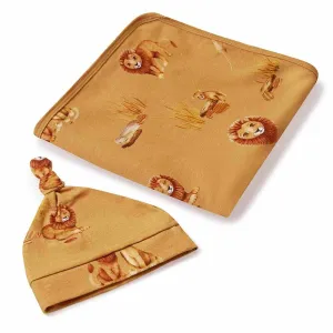 Baby Jersey Wrap   Beanie Set | Roar