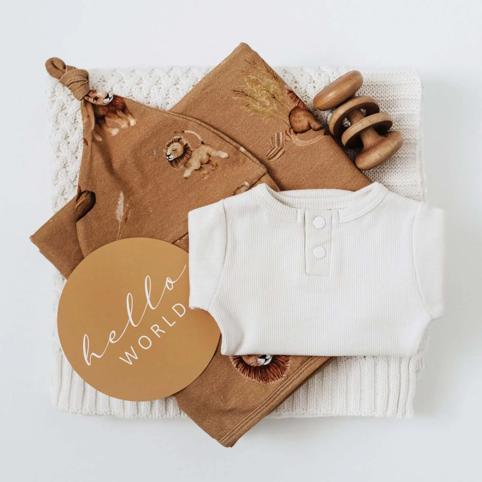 Baby Jersey Wrap   Beanie Set | Roar