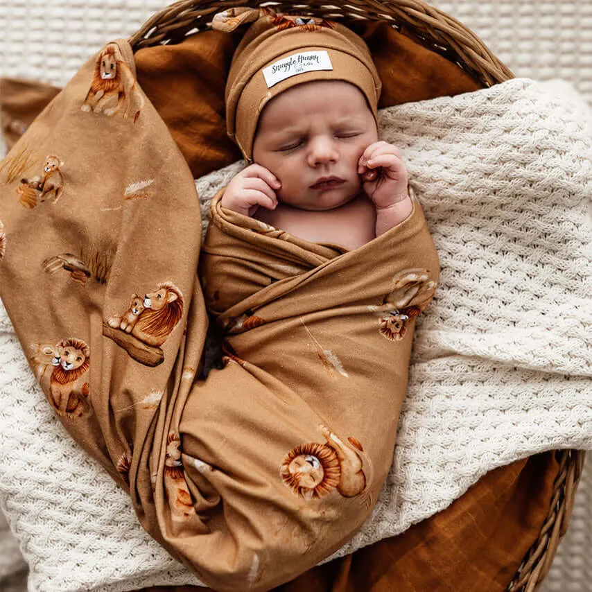 Baby Jersey Wrap   Beanie Set | Roar