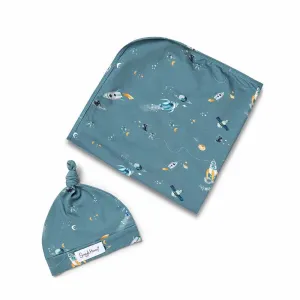 Baby Jersey Wrap   Beanie Set | Rocket