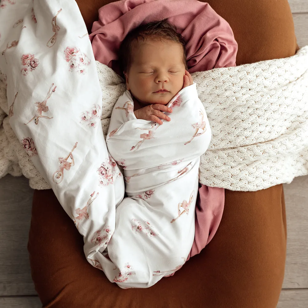 Baby Jersey Wrap   Top Knot Set | Ballerina