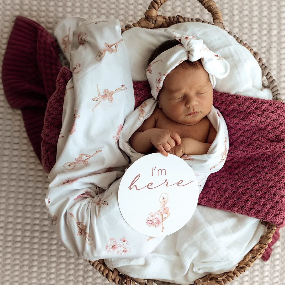 Baby Jersey Wrap   Top Knot Set | Ballerina