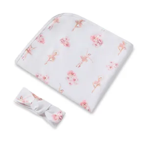 Baby Jersey Wrap   Top Knot Set | Ballerina