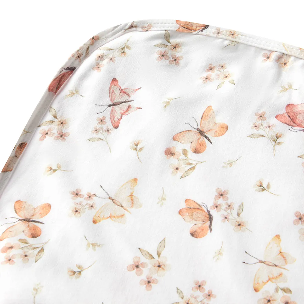 Baby Jersey Wrap   Top Knot Set | Butterfly