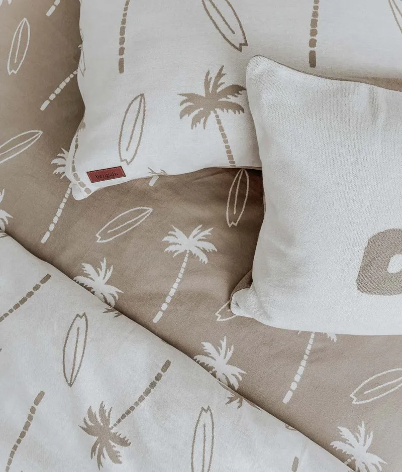 Bengali Duvet Cover | King Single | Natural Surfing Palm