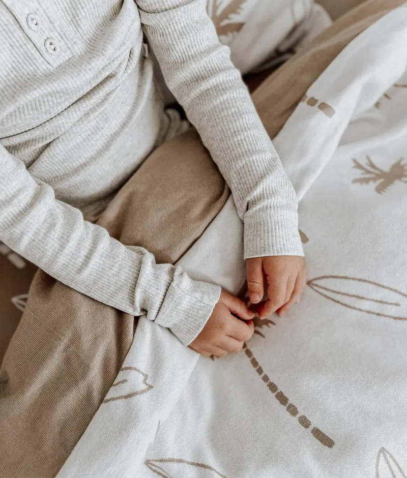 Bengali Duvet Cover | King Single | Natural Surfing Palm