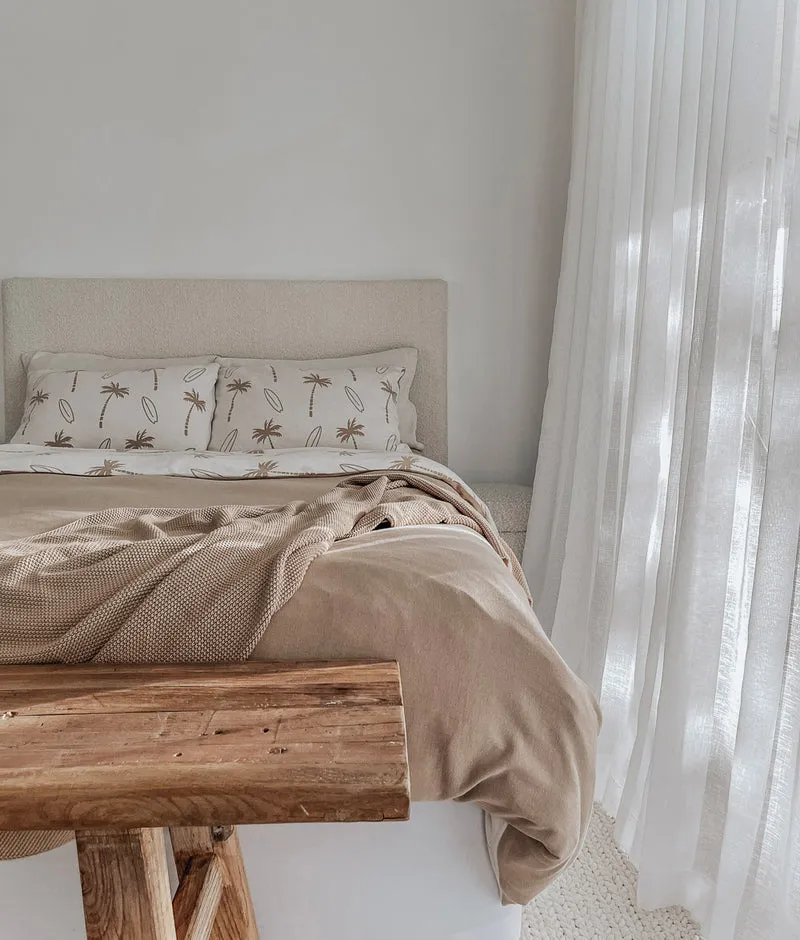 Bengali Duvet Cover | King Single | Natural Surfing Palm
