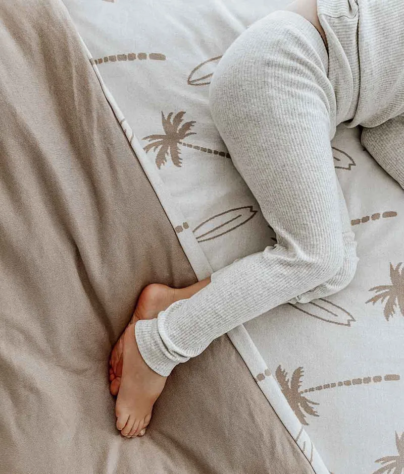 Bengali Duvet Cover | King Single | Natural Surfing Palm