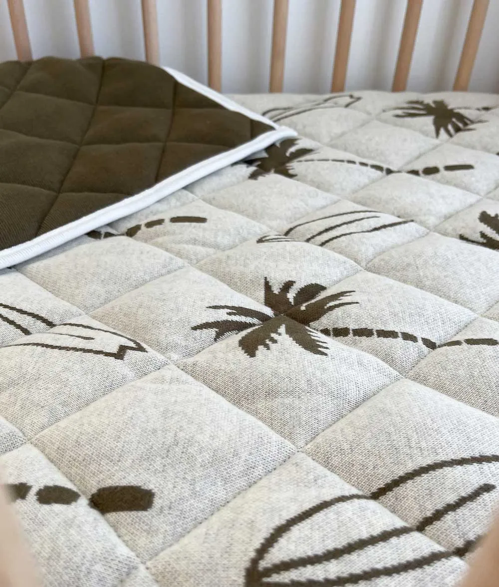 Bengali Quilt | King Single | Olive Surfing Palm