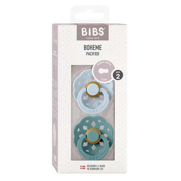 BIBS Boheme Pacifier Duo - Baby Blue   Island Sea