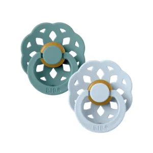 BIBS Boheme Pacifier Duo - Baby Blue   Island Sea