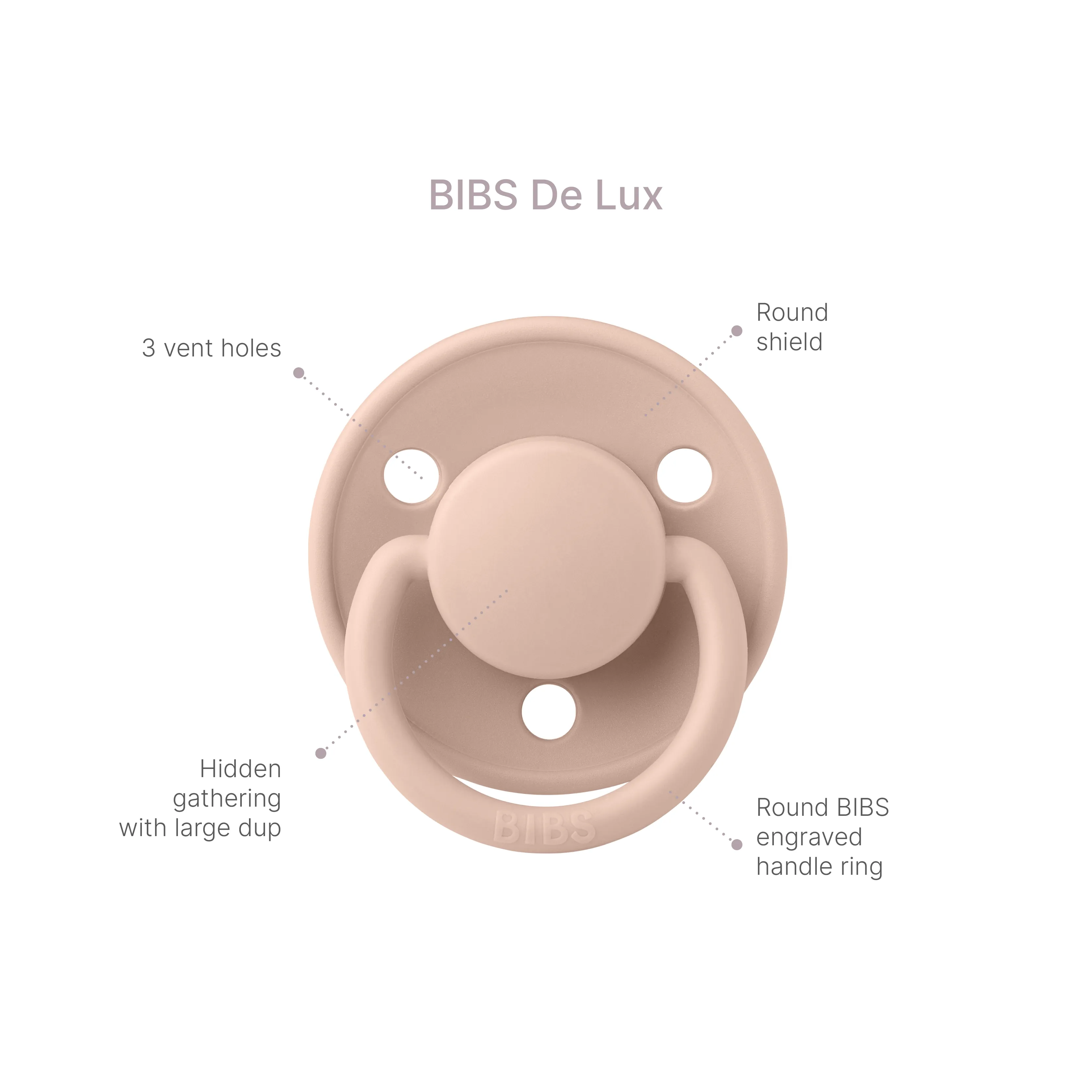 BIBS Pacifier Duo De Lux | Silicone | Blossom/Dusky Lilac