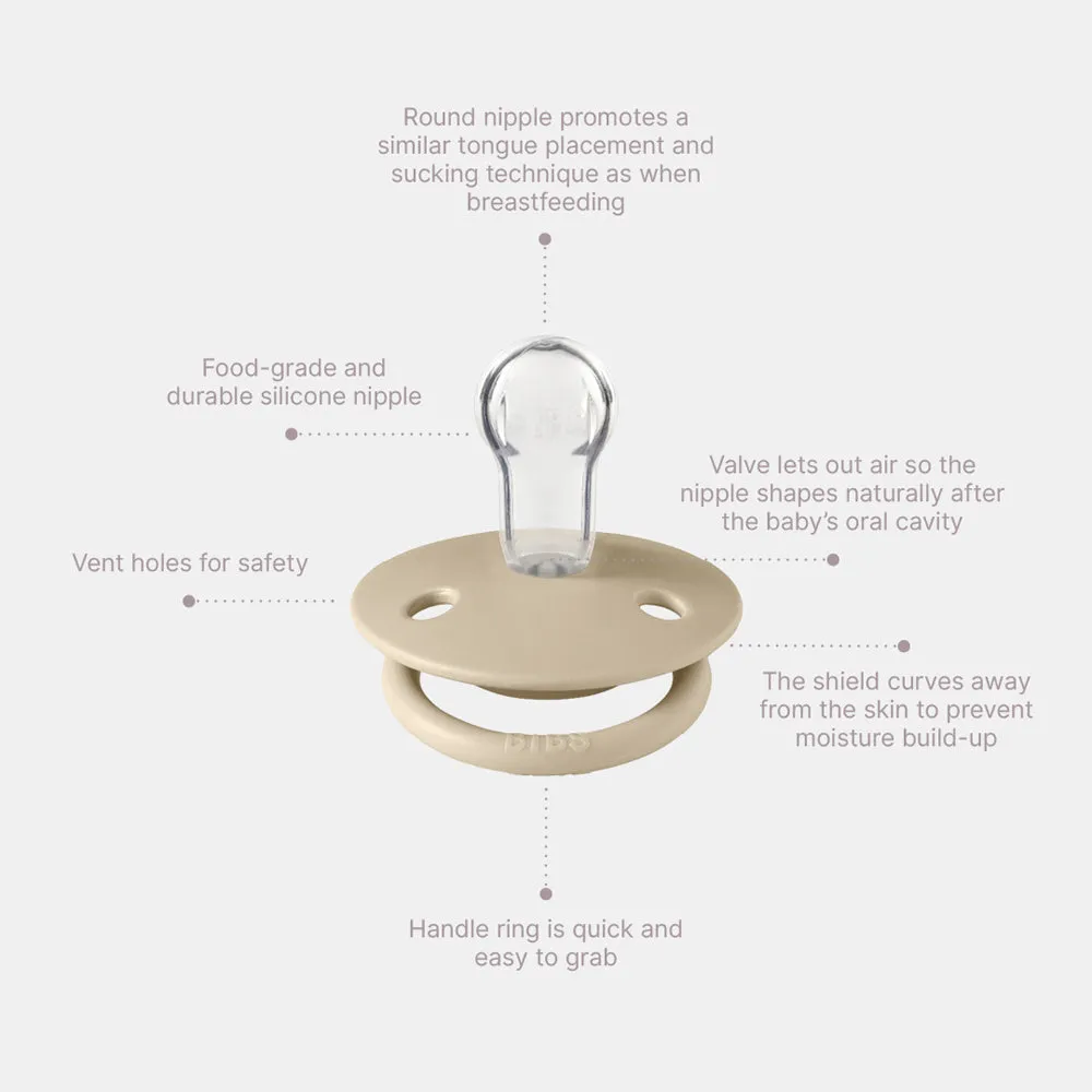 BIBS Pacifier Duo De Lux | Silicone | Blossom/Dusky Lilac