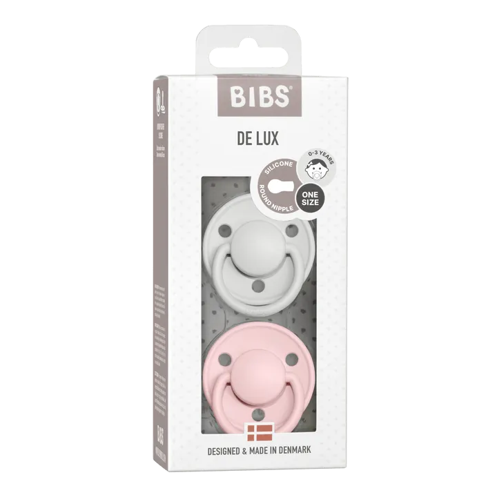 BIBS Pacifier Duo De Lux | Silicone | Haze/Blossom