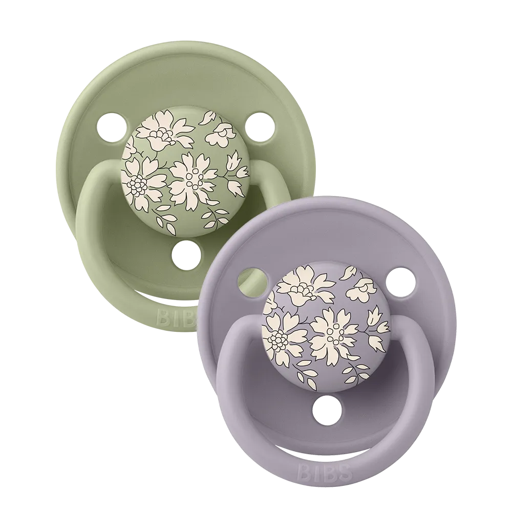 BIBS Pacifier Duo De Lux | Silicone | Liberty Capel | Sage