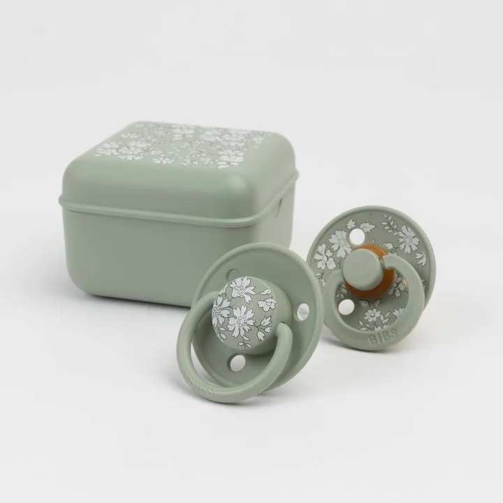 BIBS Pacifier Duo De Lux | Silicone | Liberty Capel | Sage
