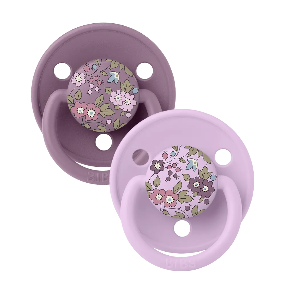 BIBS Pacifier Duo De Lux | Silicone | Liberty Chamomile Lawn | Mauve