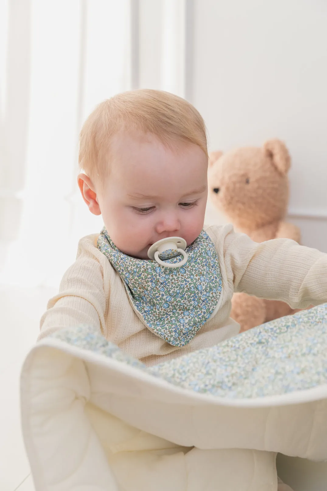 BIBS Pacifier Duo De Lux | Silicone | Liberty Eloise | Baby Blue