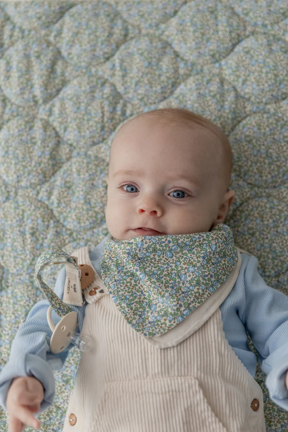 BIBS Pacifier Duo De Lux | Silicone | Liberty Eloise | Baby Blue