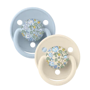 BIBS Pacifier Duo De Lux | Silicone | Liberty Eloise | Baby Blue