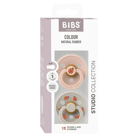 BIBS Pacifier Duo - Urban Garden | Ladybug Blush Mix