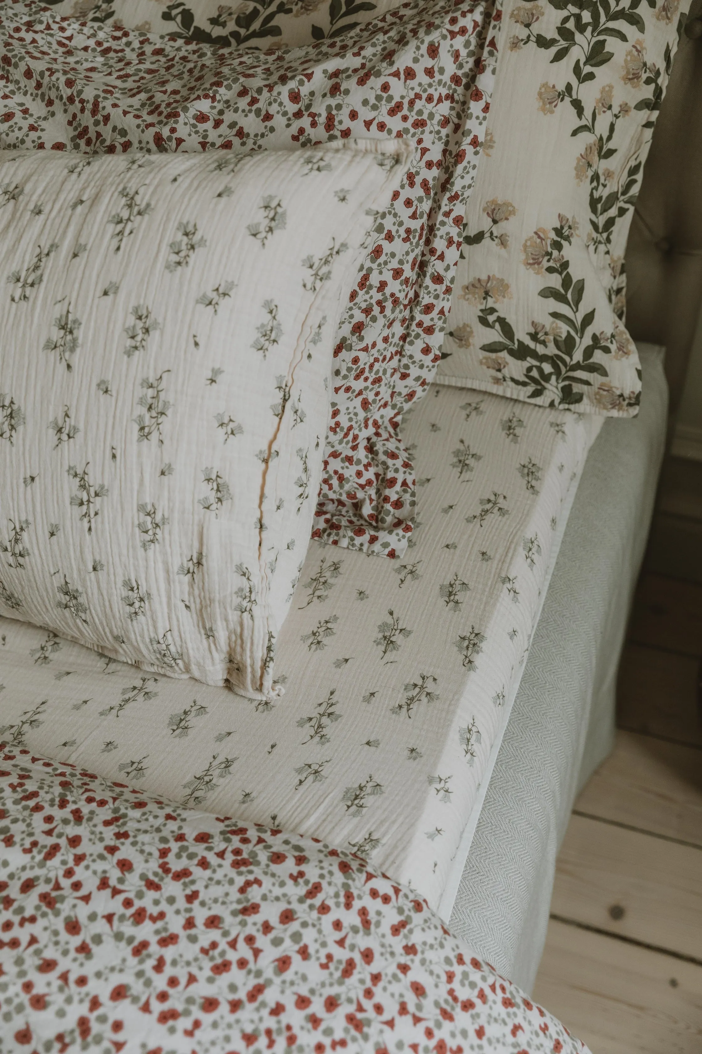 Bluebell Muslin Pillowcase