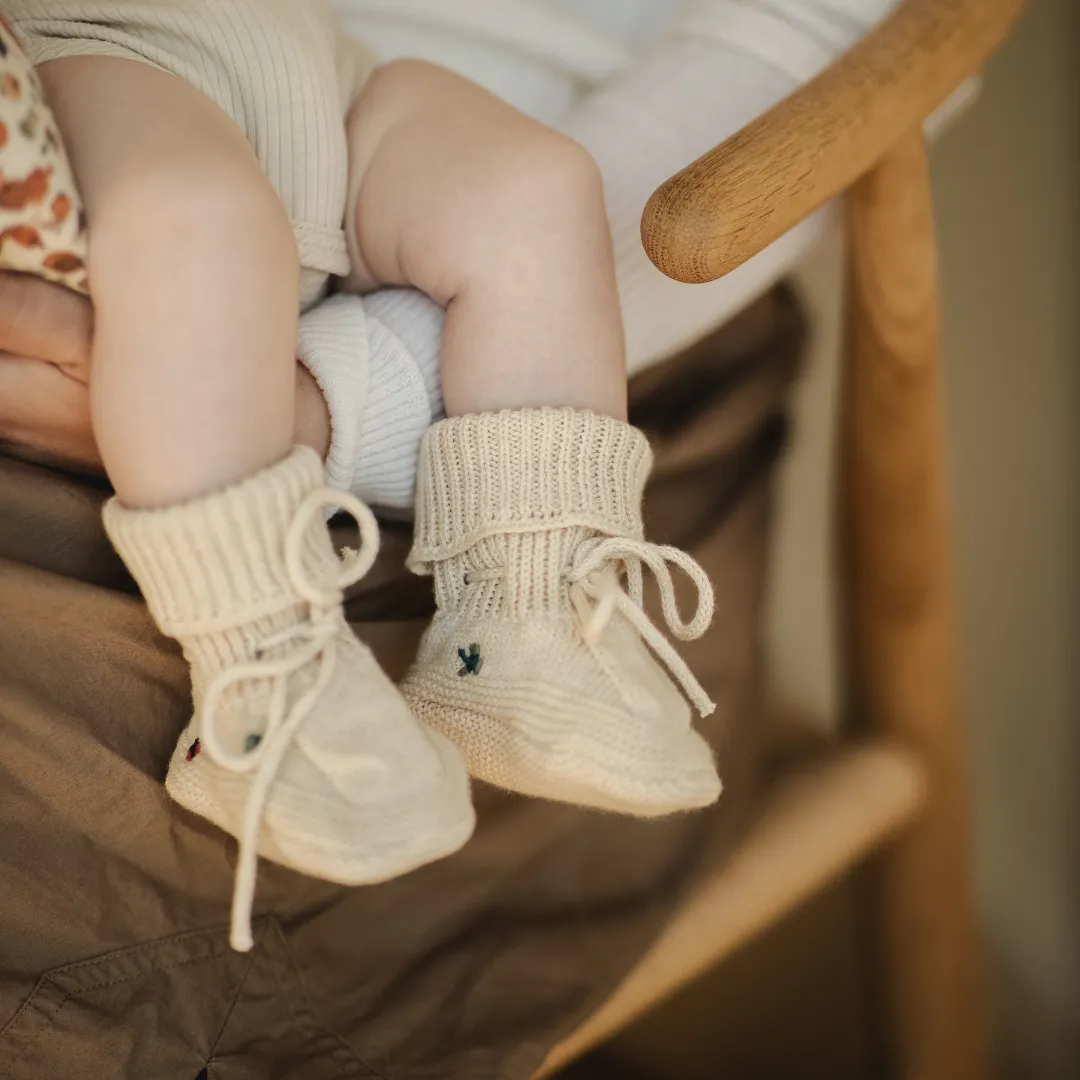 Booties - Althea | Clover on Cream | 0-4mo