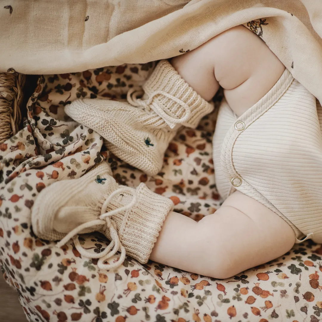 Booties - Althea | Clover on Cream | 0-4mo