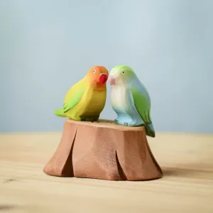 Bumbu Wooden Animal | ree Stump and Lovebirds SET