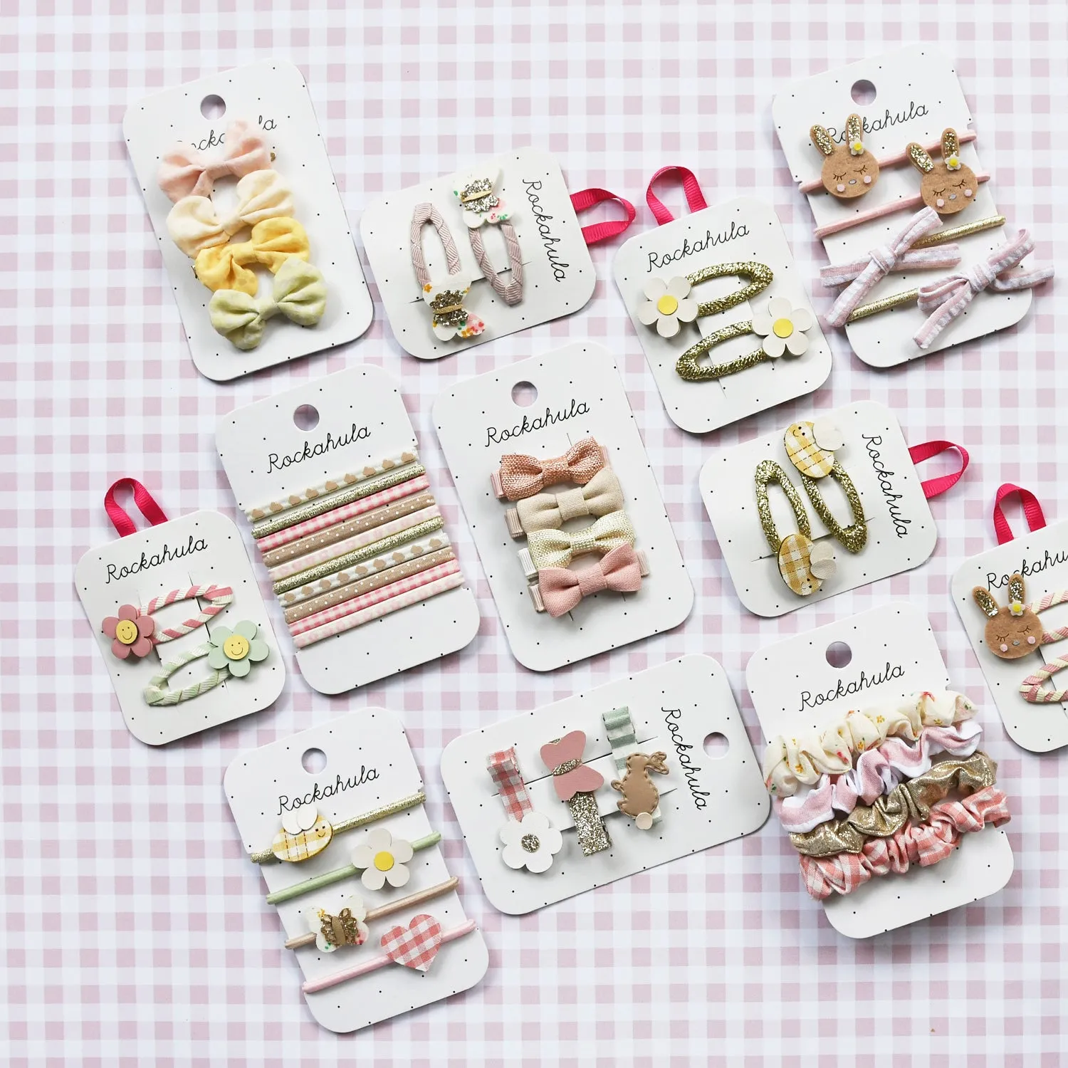 Bunny Gingham Elastic Pony Pack