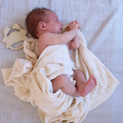 Cam Cam Muslin Baby Swaddle - Classic Stripes Blue
