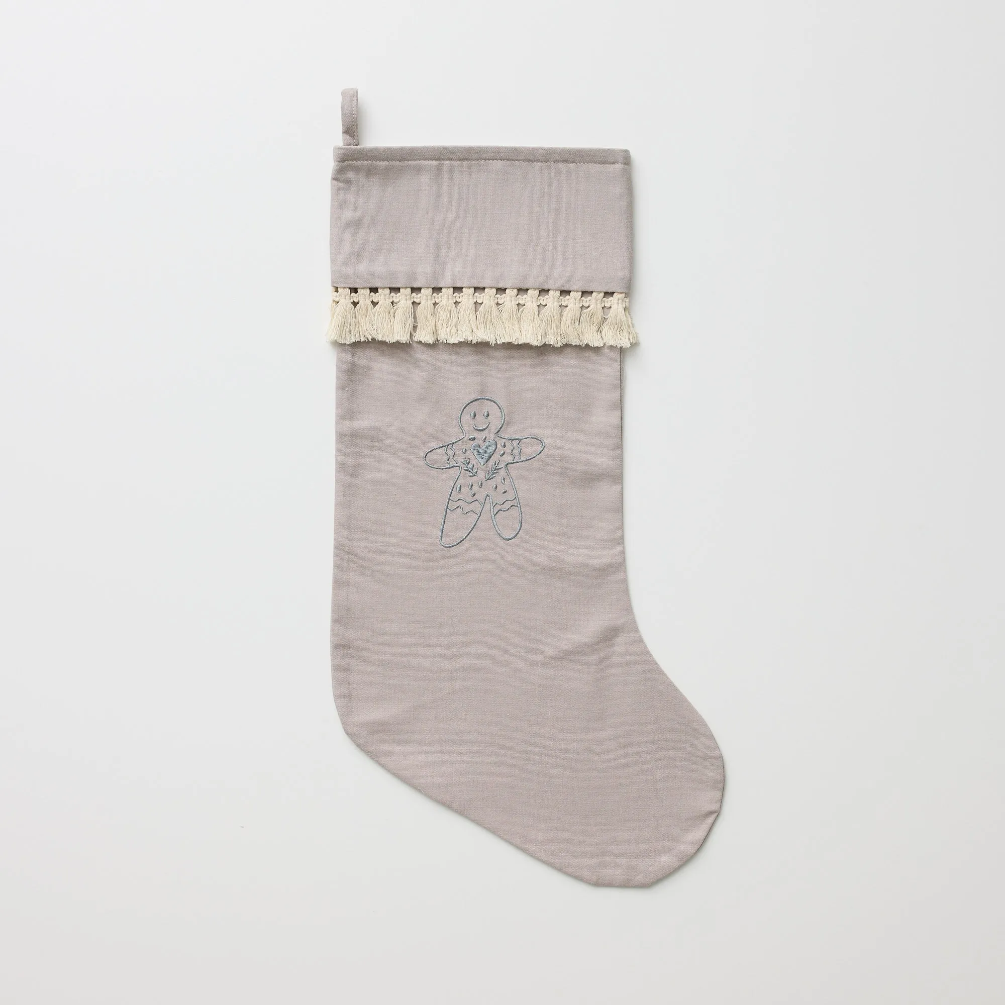 Christmas Stocking with Tassel in Dove