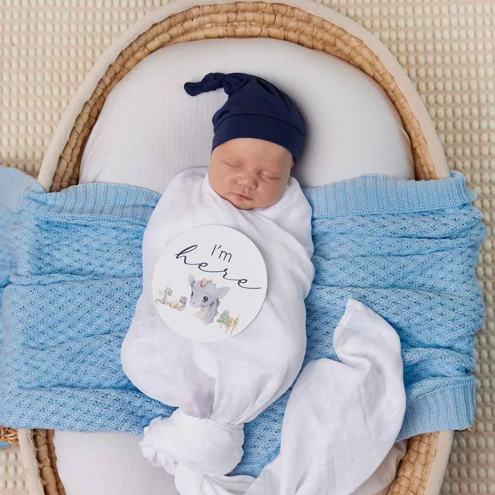 Diamond Knit Baby Blanket | Baby Blue