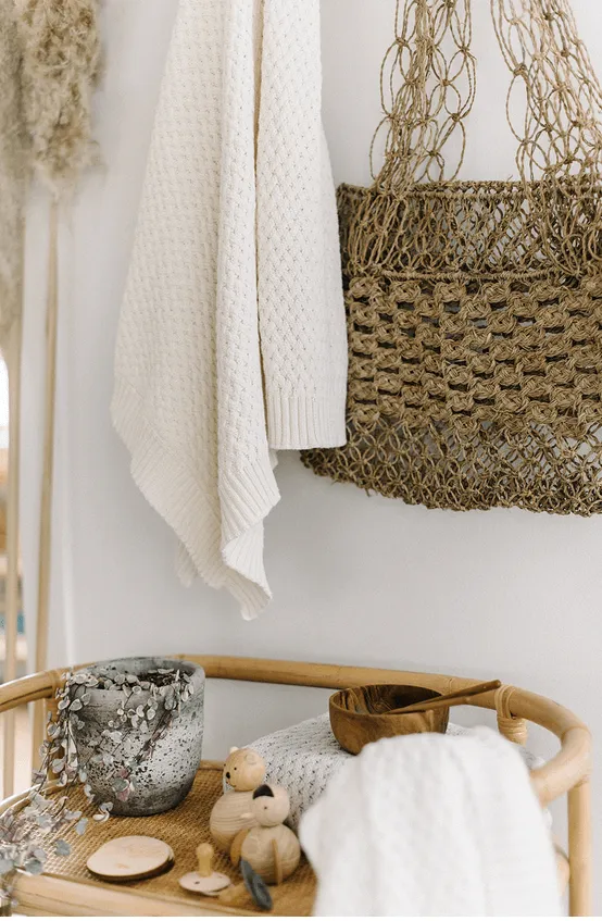Diamond Knit Baby Blanket | Cream
