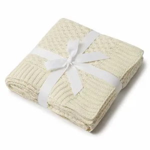 Diamond Knit Baby Blanket | Cream