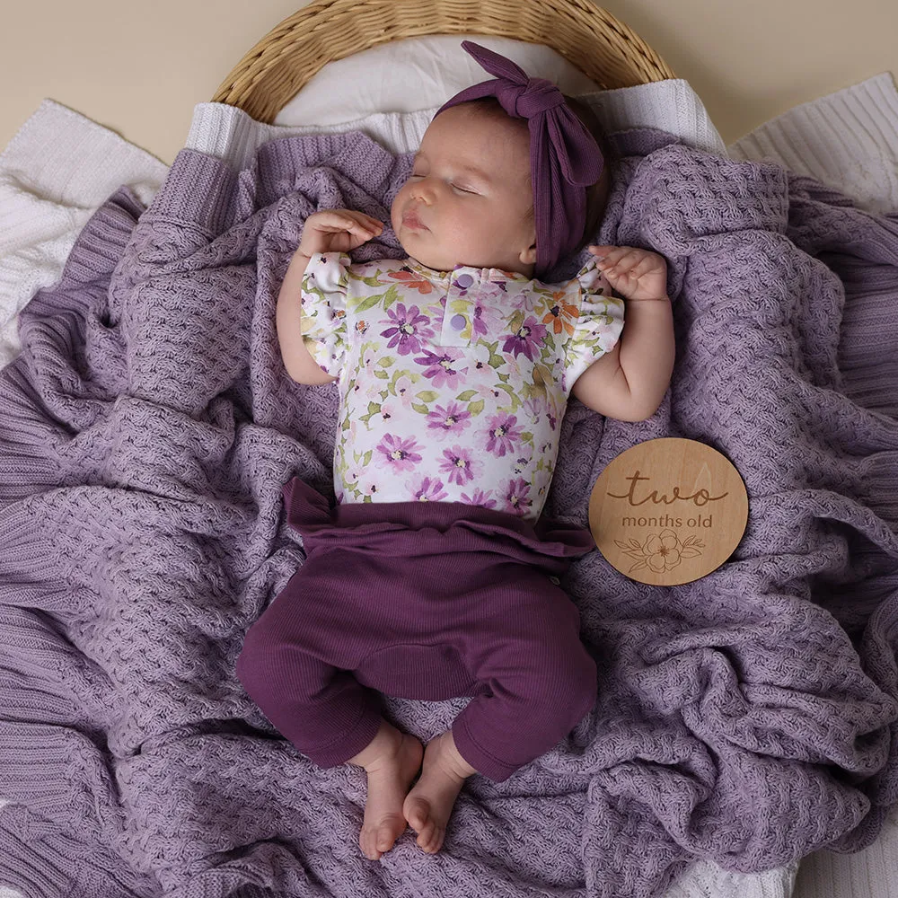 Diamond Knit Baby Blanket | Lavender