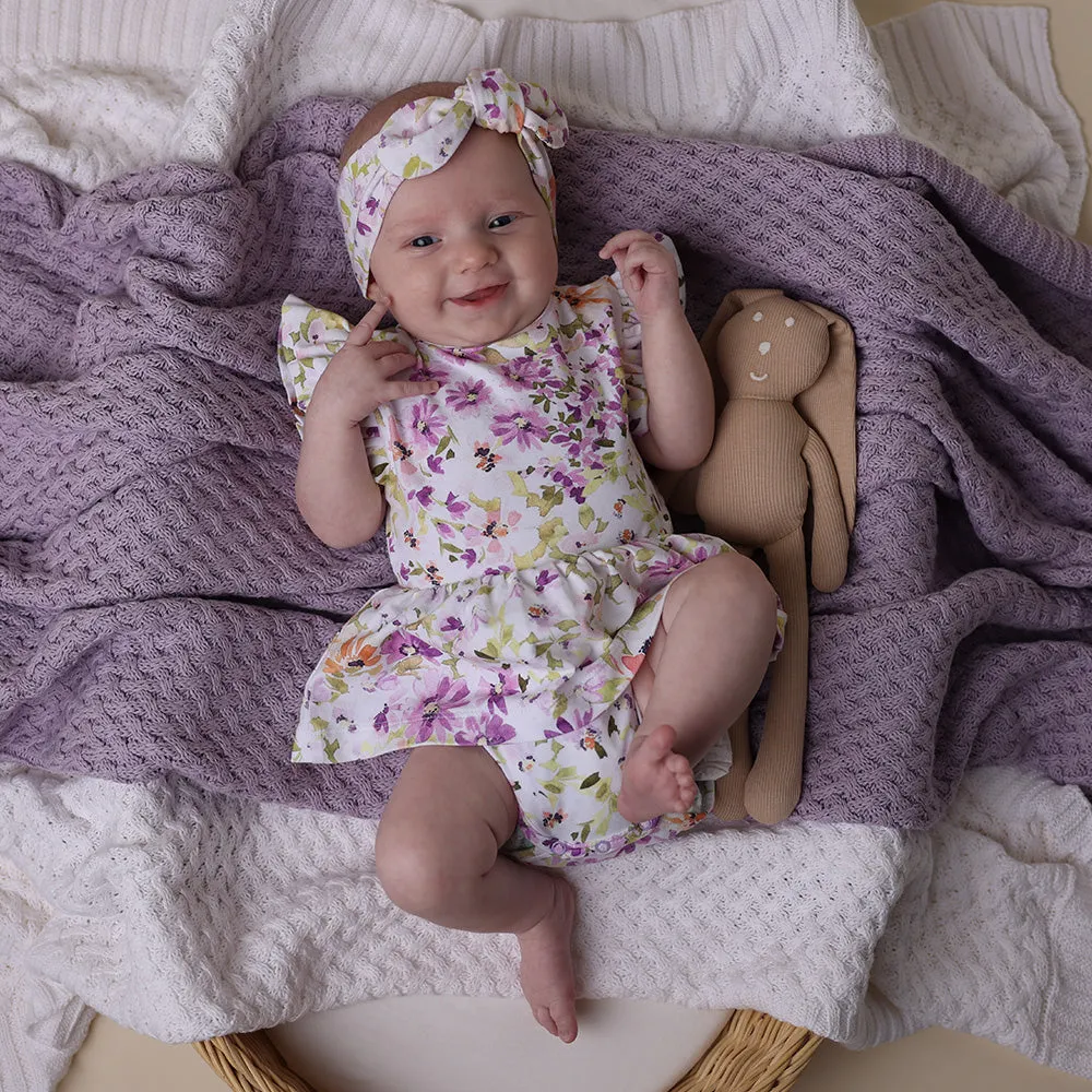Diamond Knit Baby Blanket | Lavender