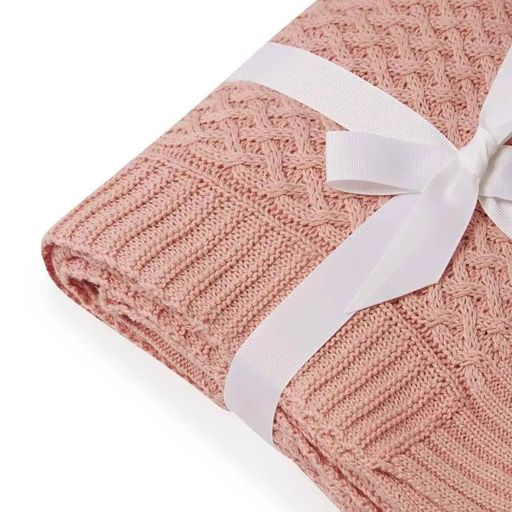 Diamond Knit Baby Blanket | Rosa